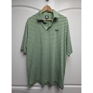 Footjoy Golf Polo Shirt Lime Green Stripes North Texas Men’s Large